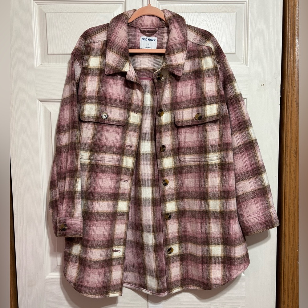Old Navy Plaid Utility Jacket Shacket